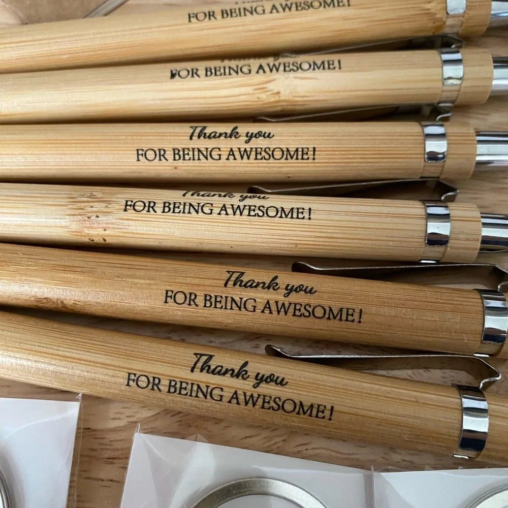 Inspirational Gift Set - Notebooks, Wood Pens & Silver Keychains with gift bag